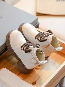 Fashionable Girls' Boots, Cute Ankle Boots In Pu Leather For Girls - Beige - View 4