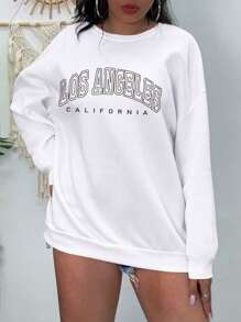 INAWLY Plus Letter Graphic Thermal Lined Sweatshirt, For Winter Graduation,Back To School Outfits,Graduation,Teacher Outfits For Women,Back To School Pullover Fall Outfit Autumn