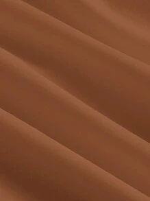 SHEIN MOD 純色褶飾吊帶洋裝 - 棕色 - 查看 4