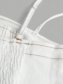 SHEIN Teen Girl Top-stitching Asymmetrical Hem Cami Top