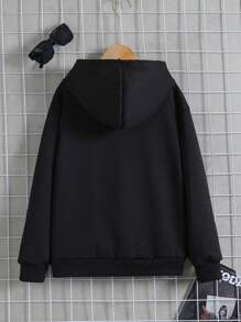 Tween Boy Japanese Letter & Figure Graphic Sweatshirt - Multicolor - View 2