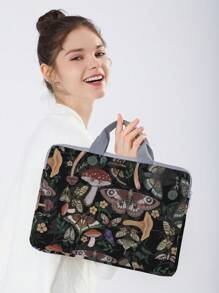 ROMWE Fairycore Boho Mushroom & Butterfly Pattern Laptop Bag - Multicolor - View 2