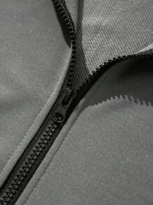 Manfinity Homme 男式图形拼色插肩袖夹克和运动裤运动服，男士运动服，男士两件套，男士慢跑服，男士休闲两件套，秋季服装