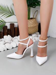女士高跟鞋 - 白色 - 查看 4