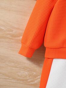 SHEIN Baby Boy Letter Graphic Sweatshirt & Sweatpants - Multicolor - View 4