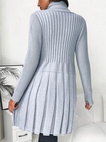 SHEIN Maternity Fold Pleated Detail Cardigan, For Winter - Grey - View 2