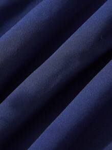 男嬰毛絨飾邊連帽保暖襯裡派克大衣 - 藏蓝色 - 查看 8