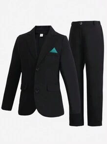 SHEIN 男大童單排釦西裝外套&西裝褲