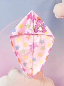 SHEIN X Care Bears 粉色小熊刺绣吹风帽，礼品，家用浴室吹风毛巾 - 粉色 - 查看 5