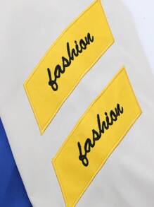 Manfinity LEGND Männer College Jacke mit Buchstaben Grafik, zweifarbig Streifen ohne Hoodie - Königsblau - Übersicht 4