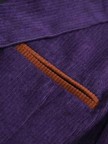 Manfinity Mode 男士大码單釦西裝外套和褲子 - 紫色 - 查看 8