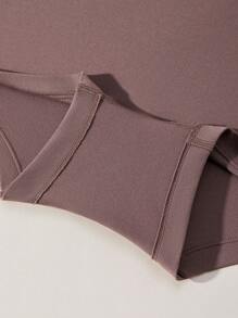 LUVLETTE Bộ đồ lót liền mạch cạp cao cho nữ Boyshort - Màu nâu  Mocha - Xem 4