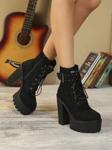 時尚靴子 - 黑色 - 查看 3