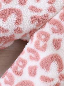 Baby Girl Leopard Print Teddy Jacket & Pants & Cami Top - Multicolor - View 7