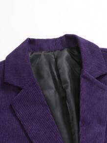 Manfinity Mode 男士大码單釦西裝外套和褲子 - 紫色 - 查看 6