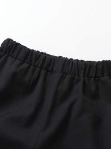 Tween Boy Solid Single Breasted Blazer & Suit Pants - Black - View 3