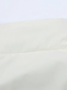 Manfinity Hypemode 1 chiếc áo khoác nam dáng rộng có đệm lót có viền sọc tương phản và khóa kéo - Màu be - Xem 7