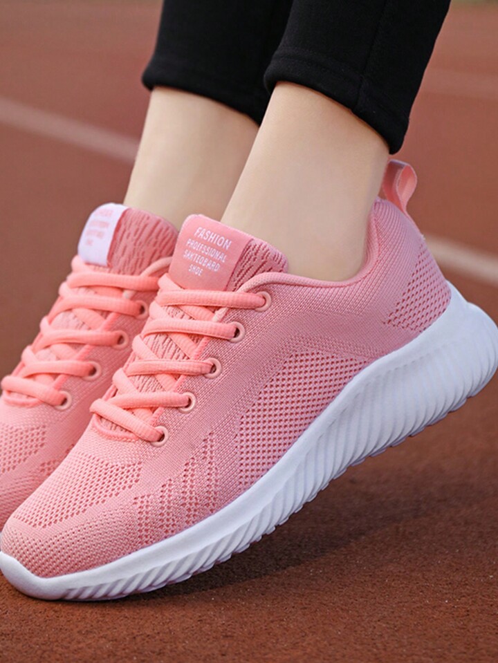 Spring autumn Fashionable Breathable Plus Size Women s Sneakers Slip Resistant Lightweight Lace Up Running Shoes SHEIN USA