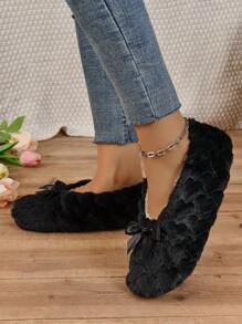 RALSWNAY Mulheres Interior Suave Decoração Gravata Chinelos Com Respirável & Caloroso Pés Descalços Sentir Sapatos Único