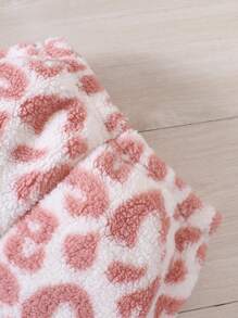 Baby Girl Leopard Print Teddy Jacket & Pants & Cami Top - Multicolor - View 6