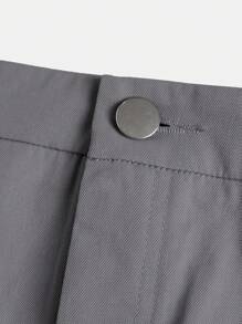 SHEIN Váy có túi xếp li viền váy cho cô gái tuổi teen - Màu Xám nhạt - Xem 4