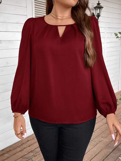 SHEIN Clasi Plus Size Women's Casual Loose Long Sleeve Shirt, Versatile For Everyday Wear