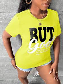 Slaydiva 標語圖案T恤 - 芥末黃 - 查看 6