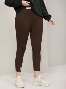 Mulvari Hơn Thư được vá Viền chia cắt Xà cạp - Cà phê nâu - Xem 4