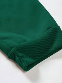 Manfinity Nam Đồ họa Chữ cái Eo dây rút Quần thể thao - Màu xanh lá cây đậm - Xem 4