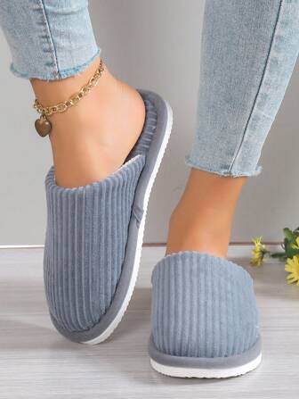 Dammode för inomhusbruk, vintervärme, vardagliga hemtofflor, pälsiga skor