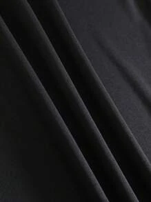 SHEIN LUNE Plus Leopard & Letter Graphic Tee - Black - View 4