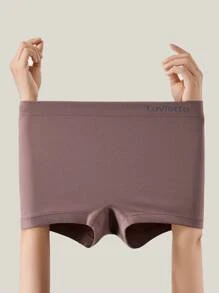 LUVLETTE Bộ đồ lót liền mạch cạp cao cho nữ Boyshort - Màu nâu  Mocha - Xem 7