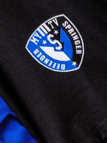 男大童 1 入組字母圖案雙色夾克和 1 入組運動褲 - 彩色 - 查看 3