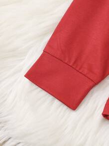 Juego De Pijama Ajustado Con Patrón Navideño Para Niña Y Familia - Rojo - Ver 5