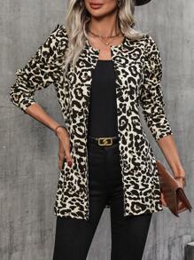 SHEIN LUNE 豹紋開襟大衣