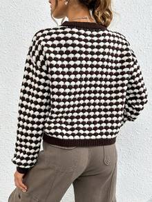 SHEIN Unity 滿版圖案落肩袖套頭毛衣 - 彩色 - 查看 2