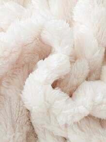 SHEIN Young Girl Solid Cardigan & Mock Neck Dress - Apricot - View 3