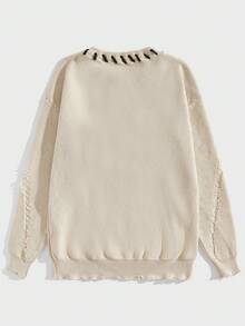 Manfinity RebelGame Men Drop Shoulder Drawstring Sweater - Apricot - View 2