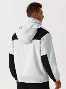 Manfinity Homme Men's Contrast Hooded Jacket - Light Grey - View 2