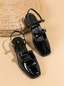 2025秋冬季玛丽珍女士闭趾高跟凉鞋，优雅女式高跟鞋，芭蕾舞鞋