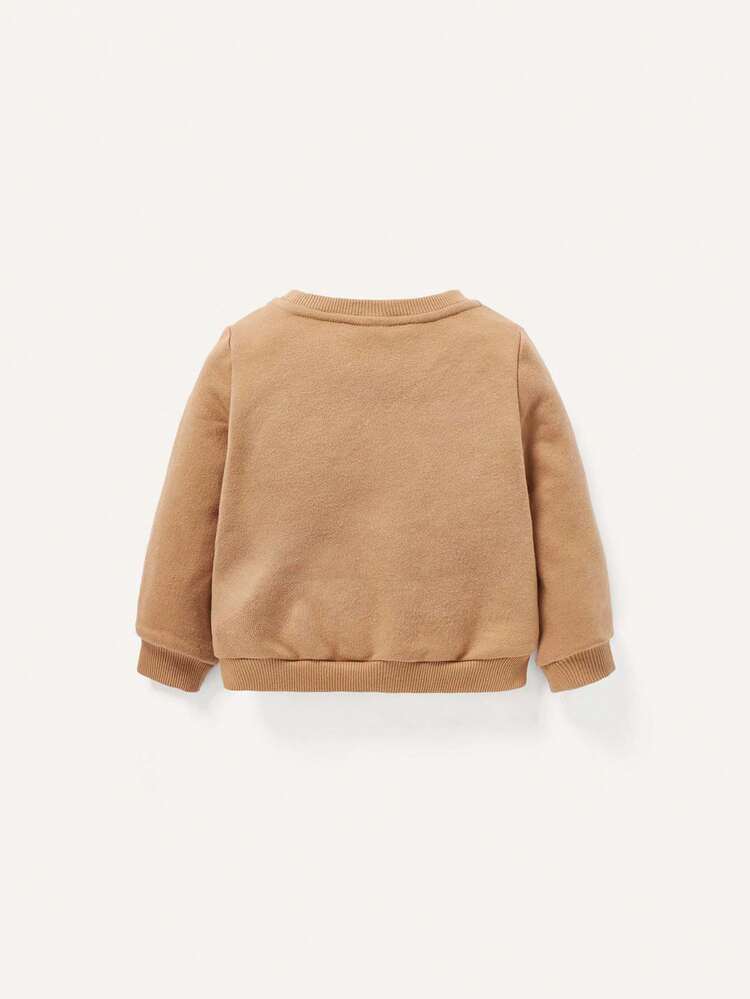 Baby Boy 2pcs Letter Patched Sweatshirt