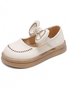 女童平底鞋可愛蝴蝶結 PU 皮學校戶外休閒鞋