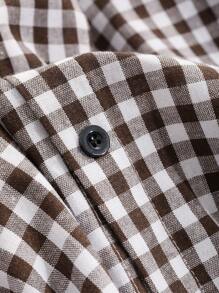 FRIFUL Váy sơ mi viền bèo in họa tiết Gingham - Nhiều màu - Xem 3