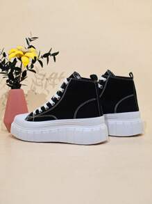 Women's Outdoor Thick Sole Wedge Sneakers, Breathable Casual Shoes For Everyday Wear
