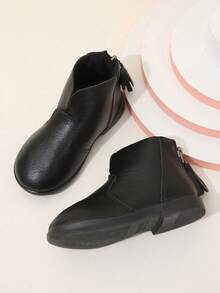 Infantil Botas sin cordones con cremallera trasera - Negro - Ver 3