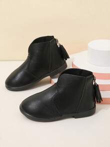 Infantil Botas sin cordones con cremallera trasera - Negro - Ver 4
