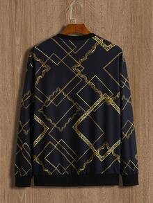 Manfinity Men Geo Print Sweatshirt - Black - View 3