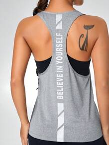 Gameset SHEIN Sport 垂袖运动背心workout Tank Top - 灰色 - 查看 1