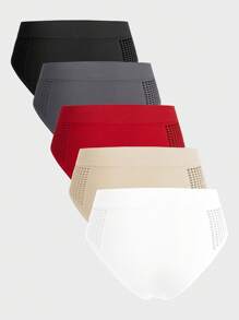 5 piezas Bragas unicolor de talle alto - Multicolor - Ver 2