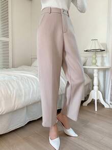 DAZY High Waist Slant Pocket Pants - Apricot - View 4